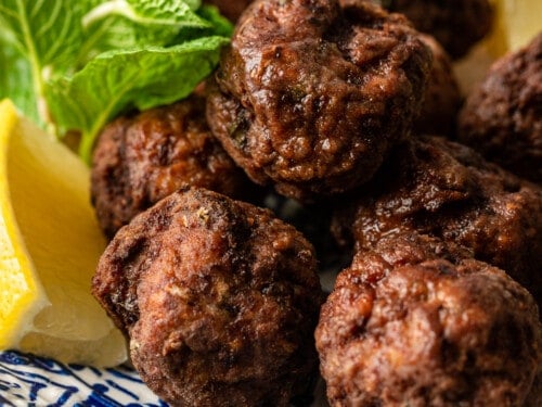 Beef Kefalotyri Meatballs Baked