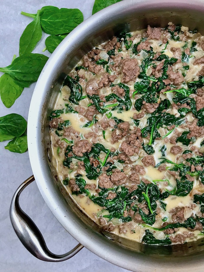 Creamed Beef with Spinach