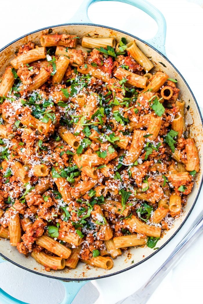 Turkey Putanesca Spaghetti