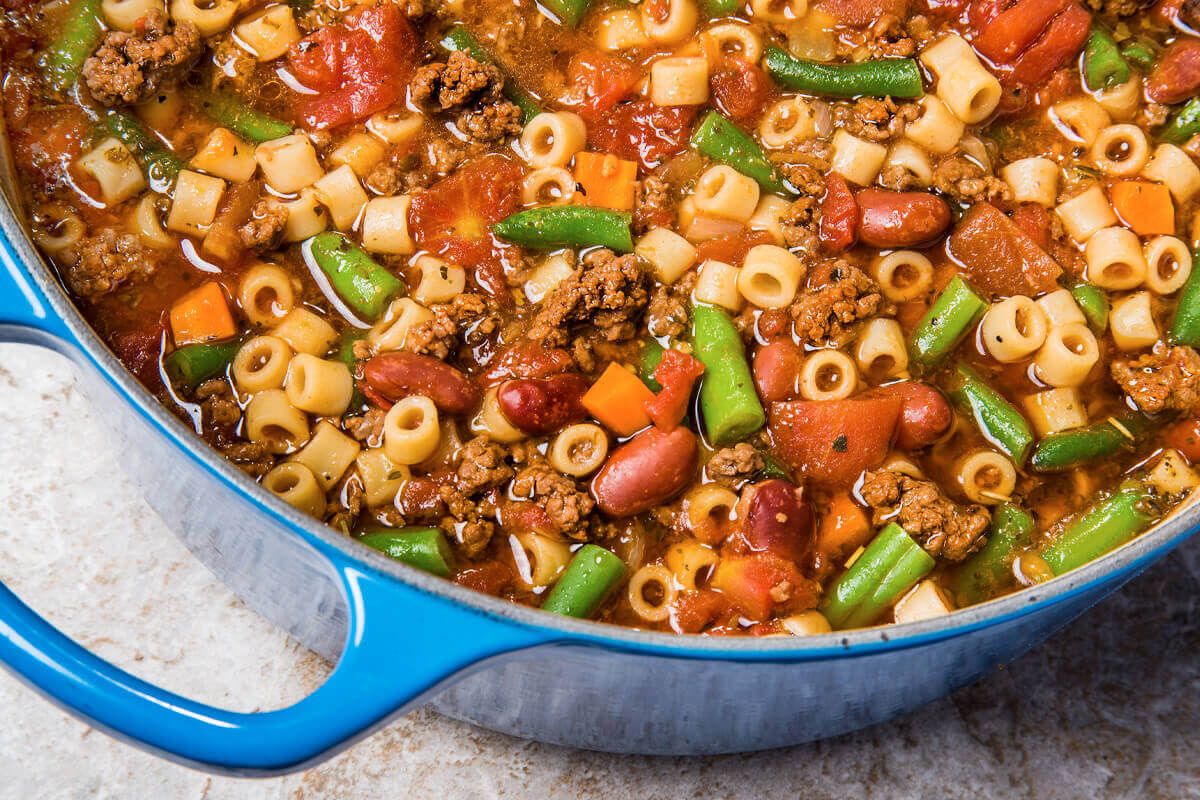 Beef Vegetable Minestrone with Pasta
