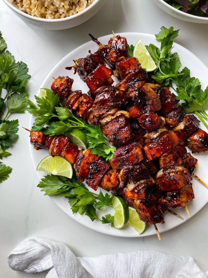 Teriyaki Chicken and Sweet Potato Skewers