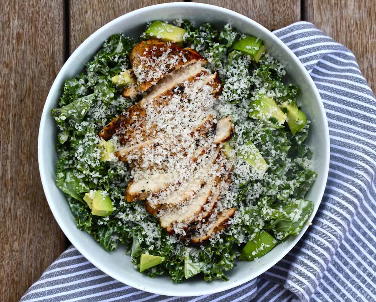 Kale Caesar Chicken Salad