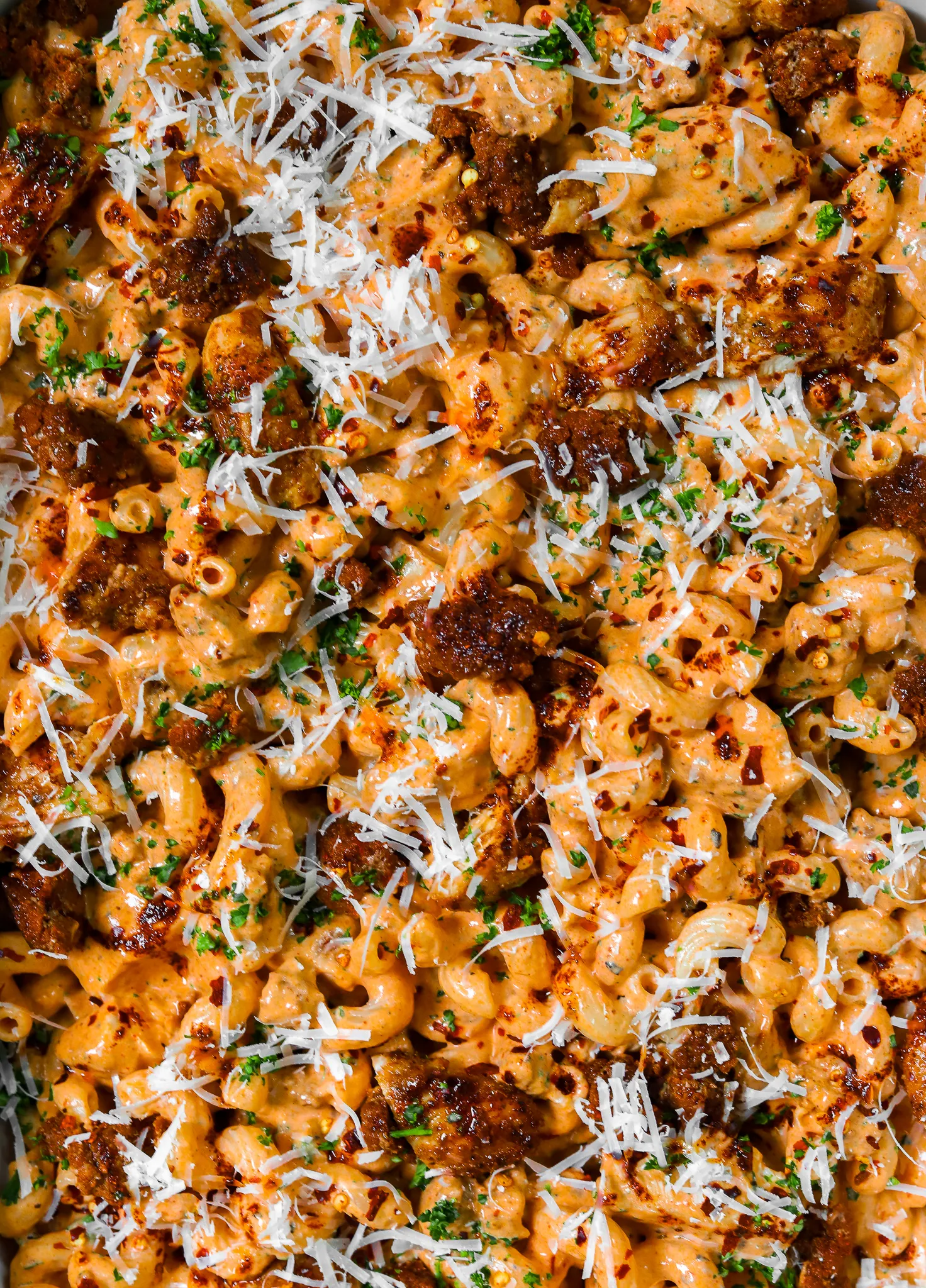 Spicy Chorizo-Style Beef Pasta