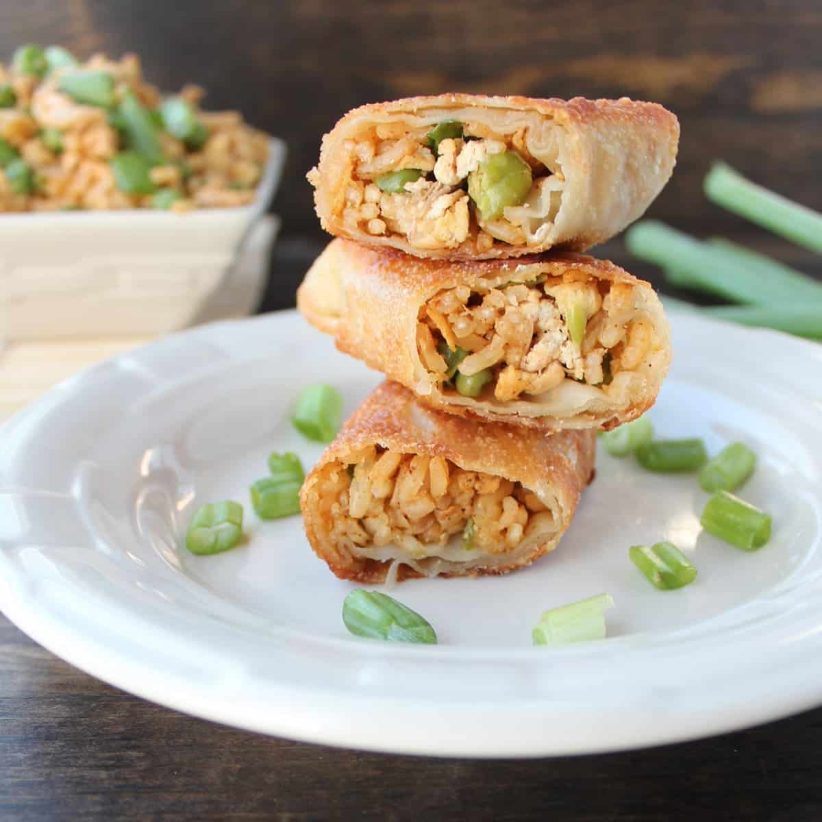 Chicken Fried Rice Egg Rolls