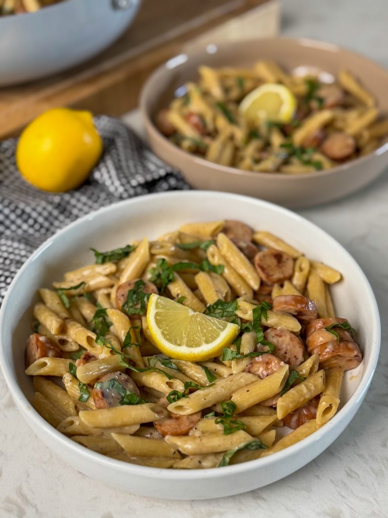 Garlic Parmesan Chicken Sausage Pasta