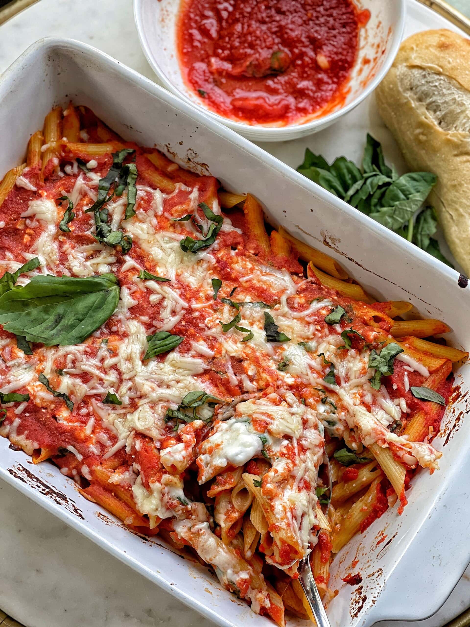 Baked Penne with Cottage Cheese