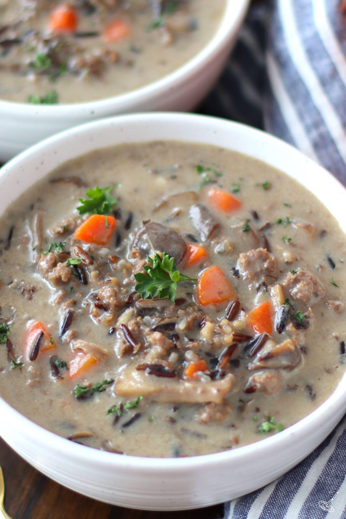 Hamburger Wild Rice Soup