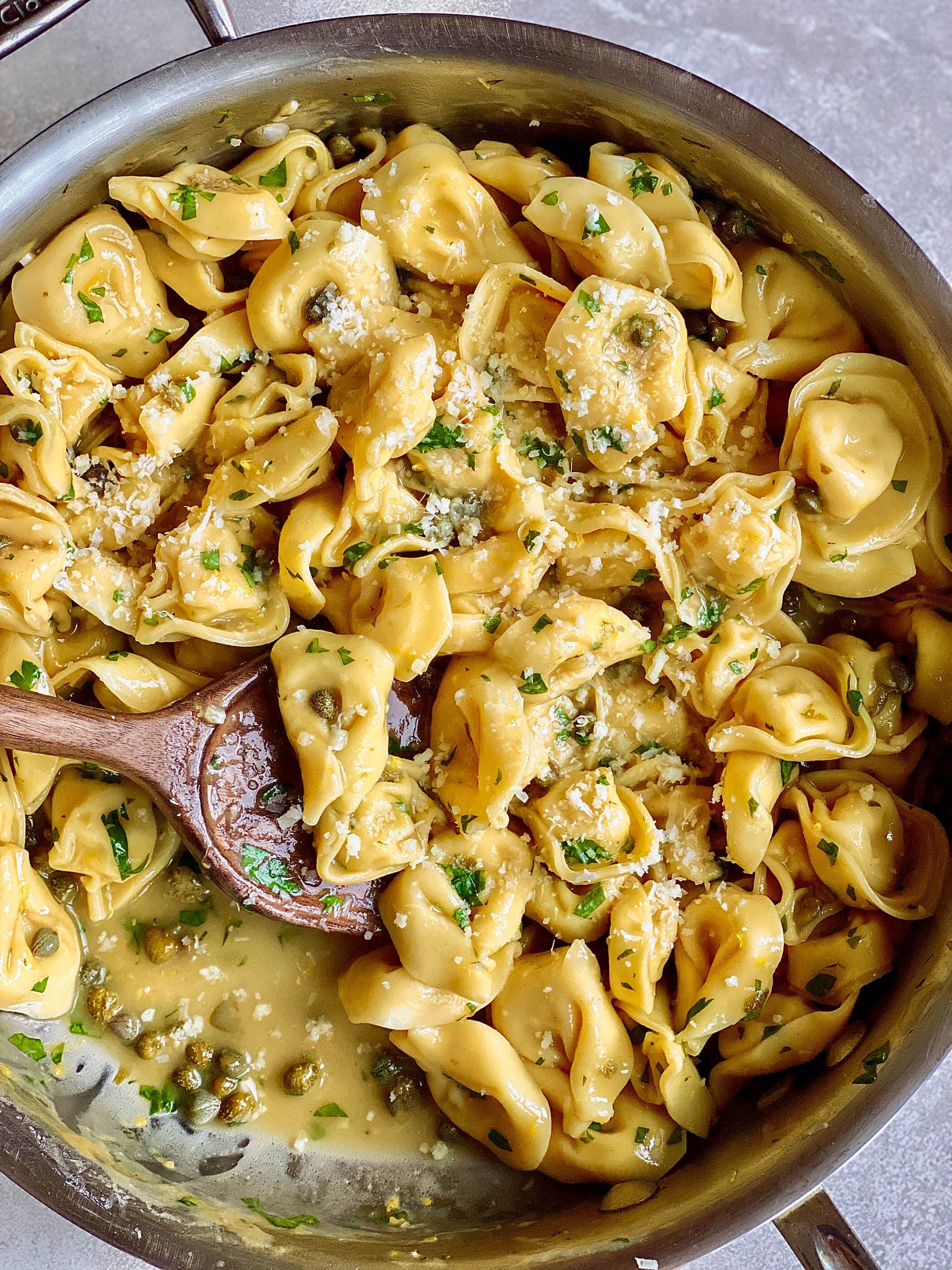 Beef Tortellini Piccata Style