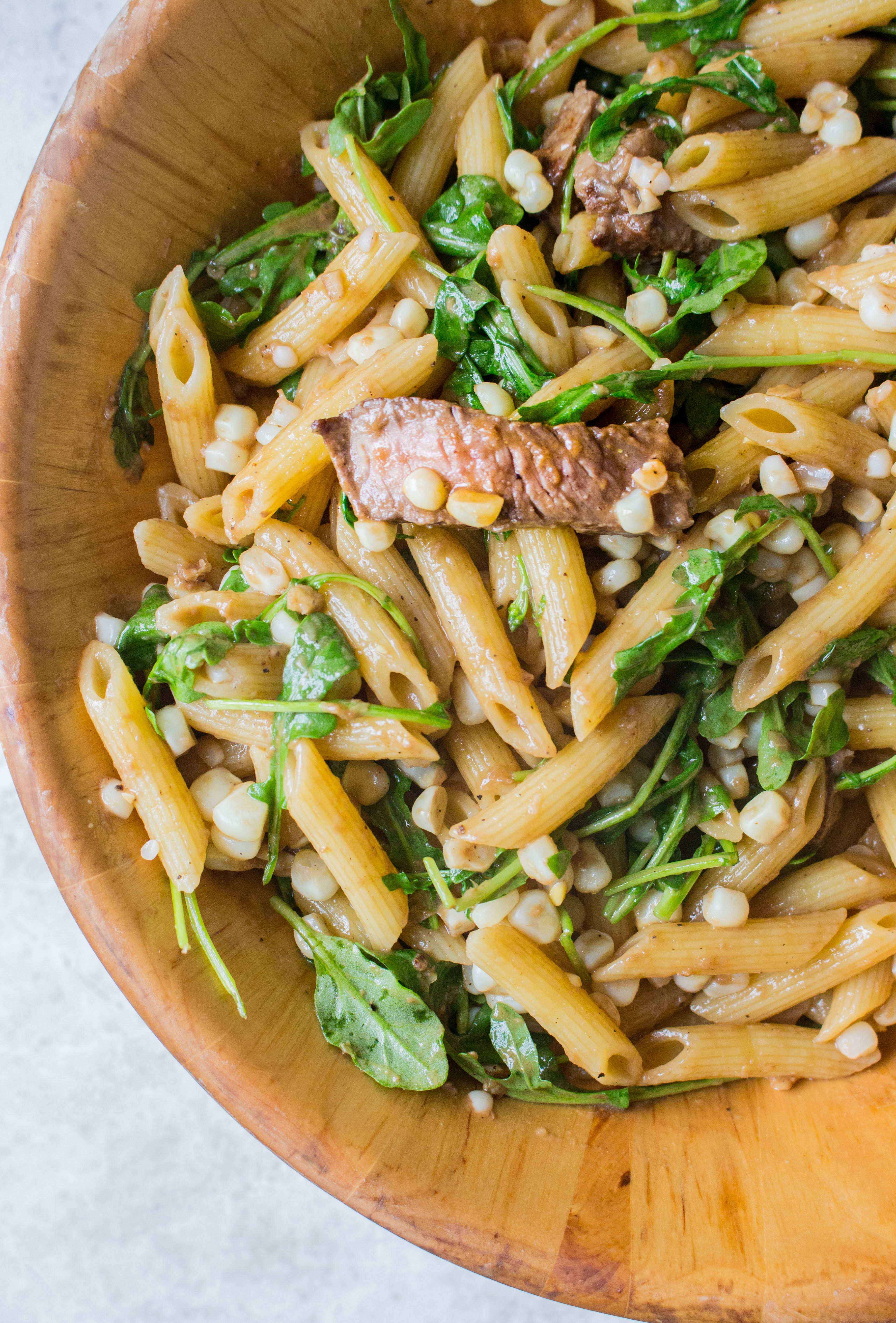 Steak and Arugula Penne
