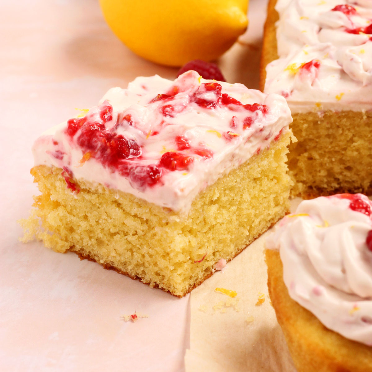 Lemon Raspberry Sheet Cake