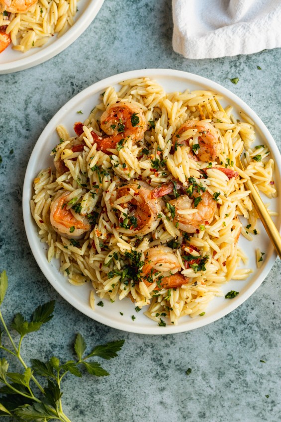 Garlic Shrimp with Orzo