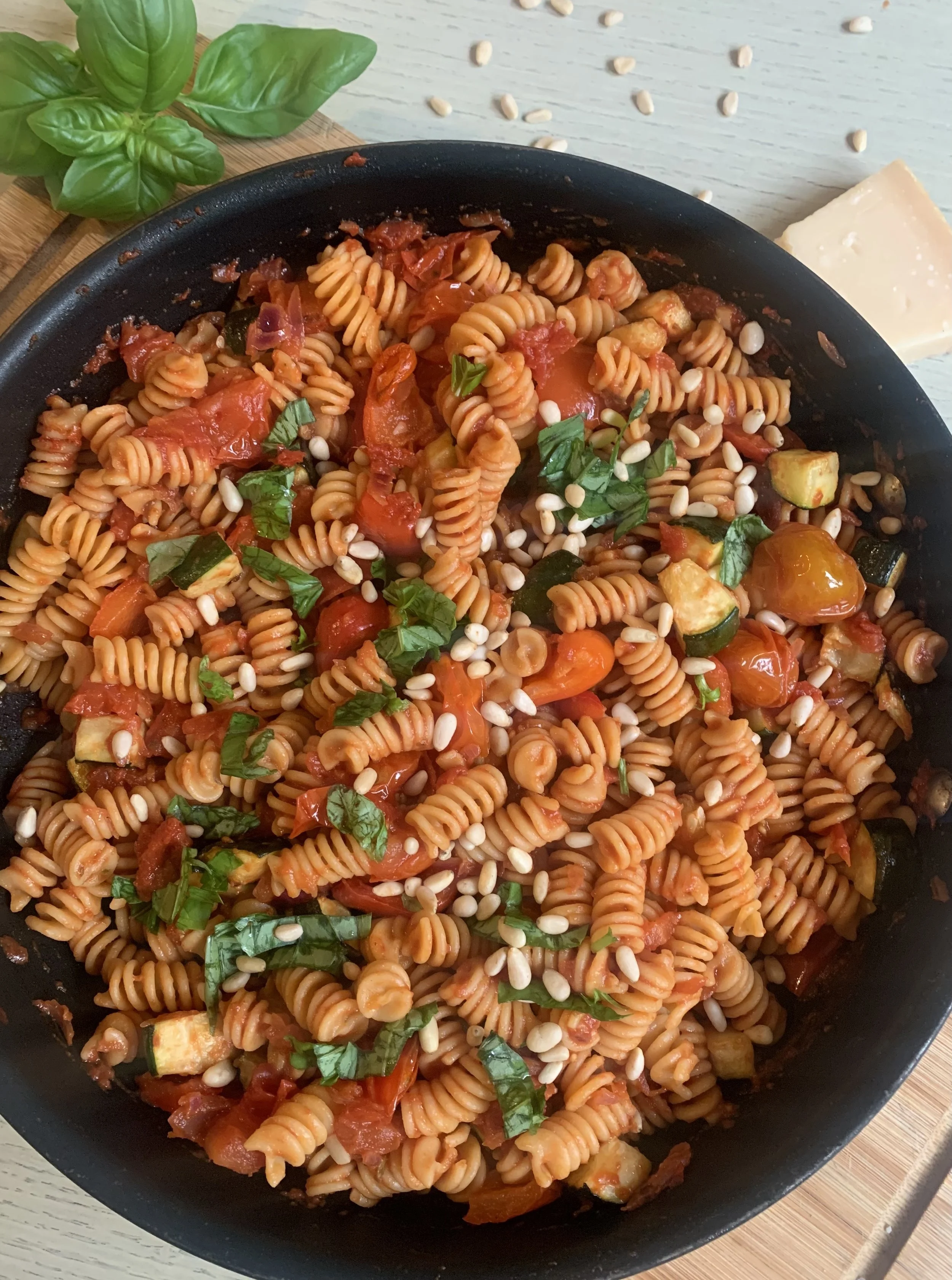 Roasted Vegetable and Lentil Pasta