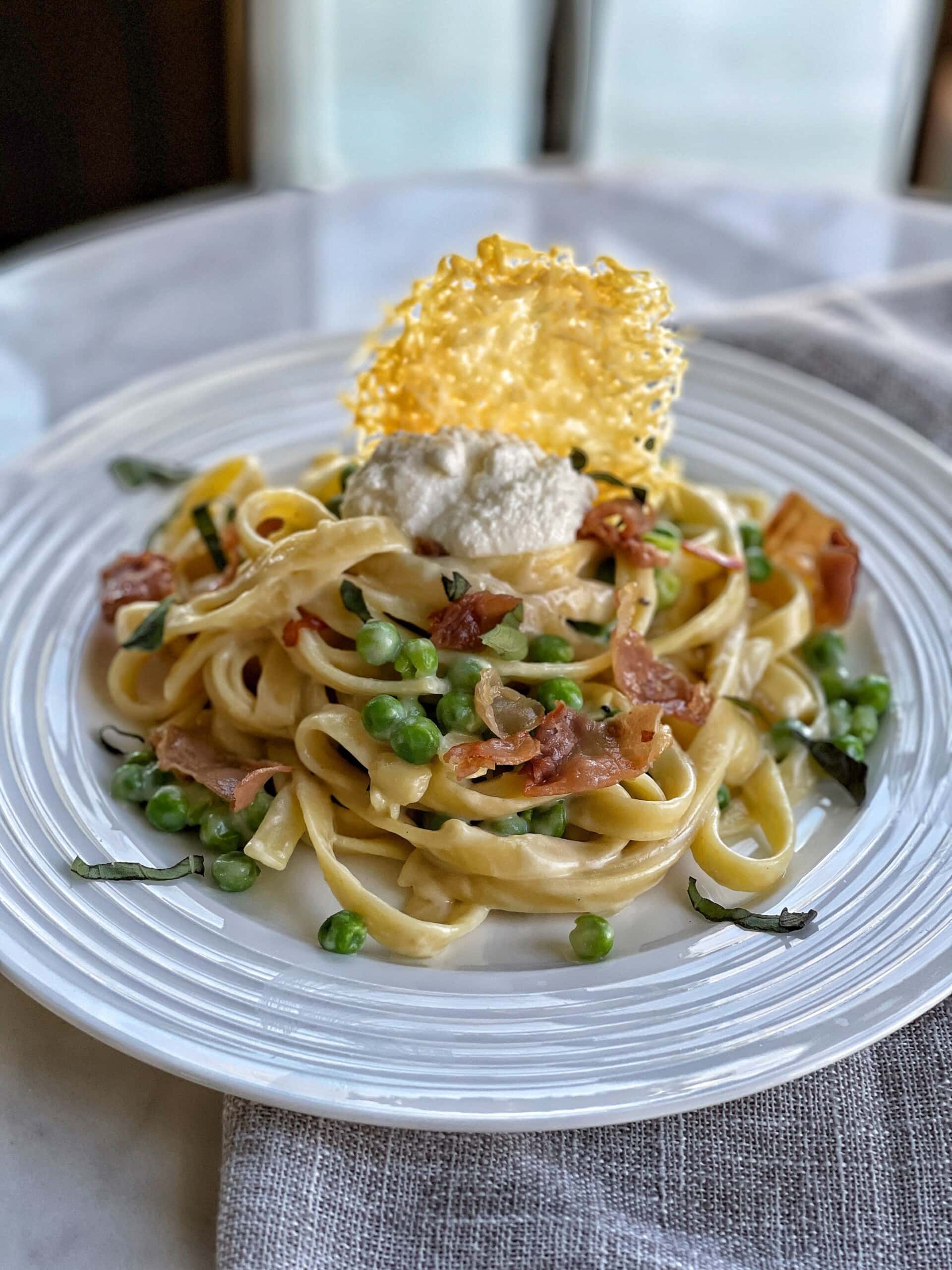 Tagliatelle with Cream and Prosciutto
