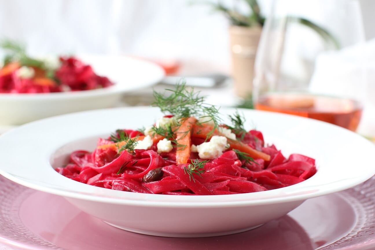 Beet Salmon Pasta