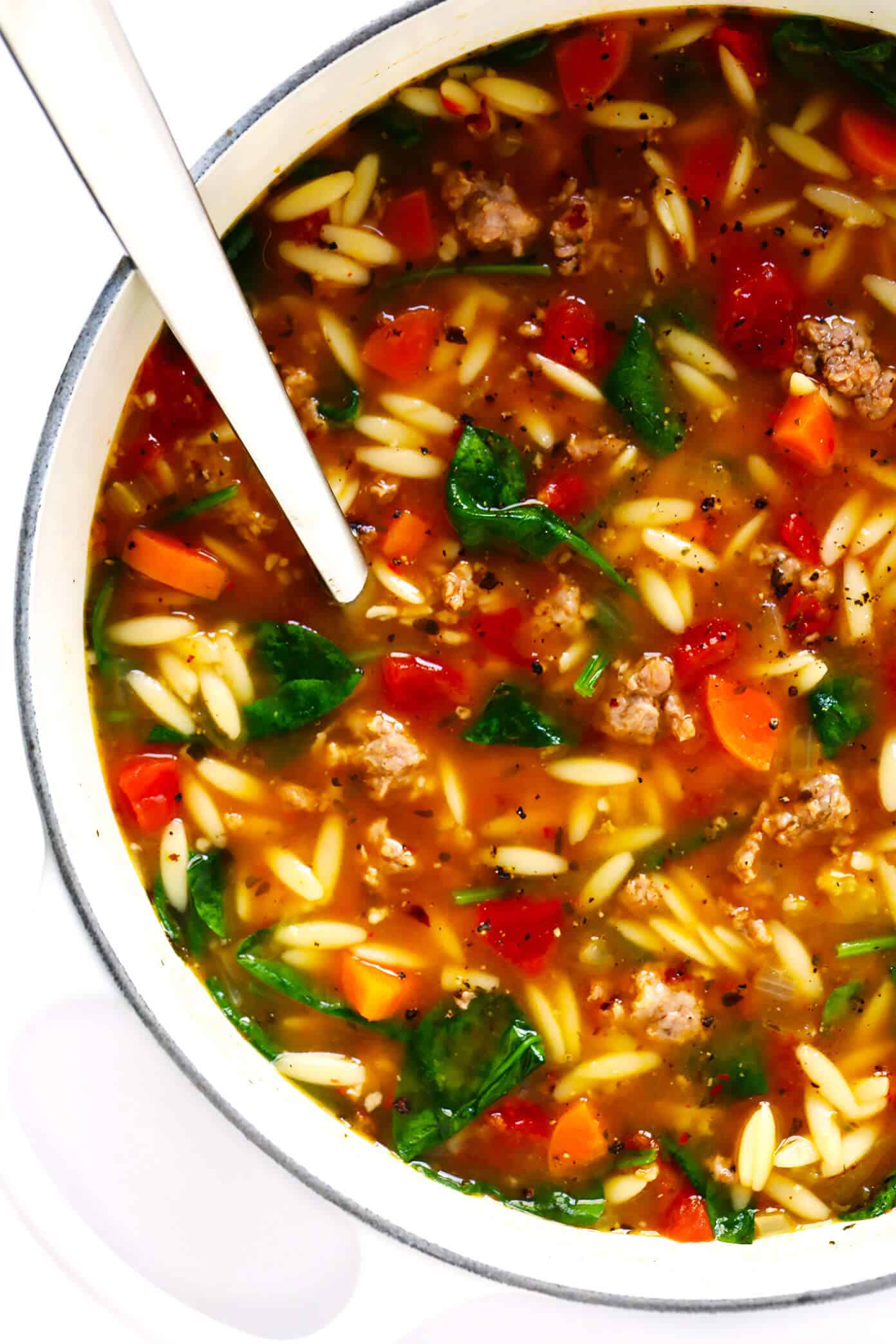 Sausage, Spinach and Orzo