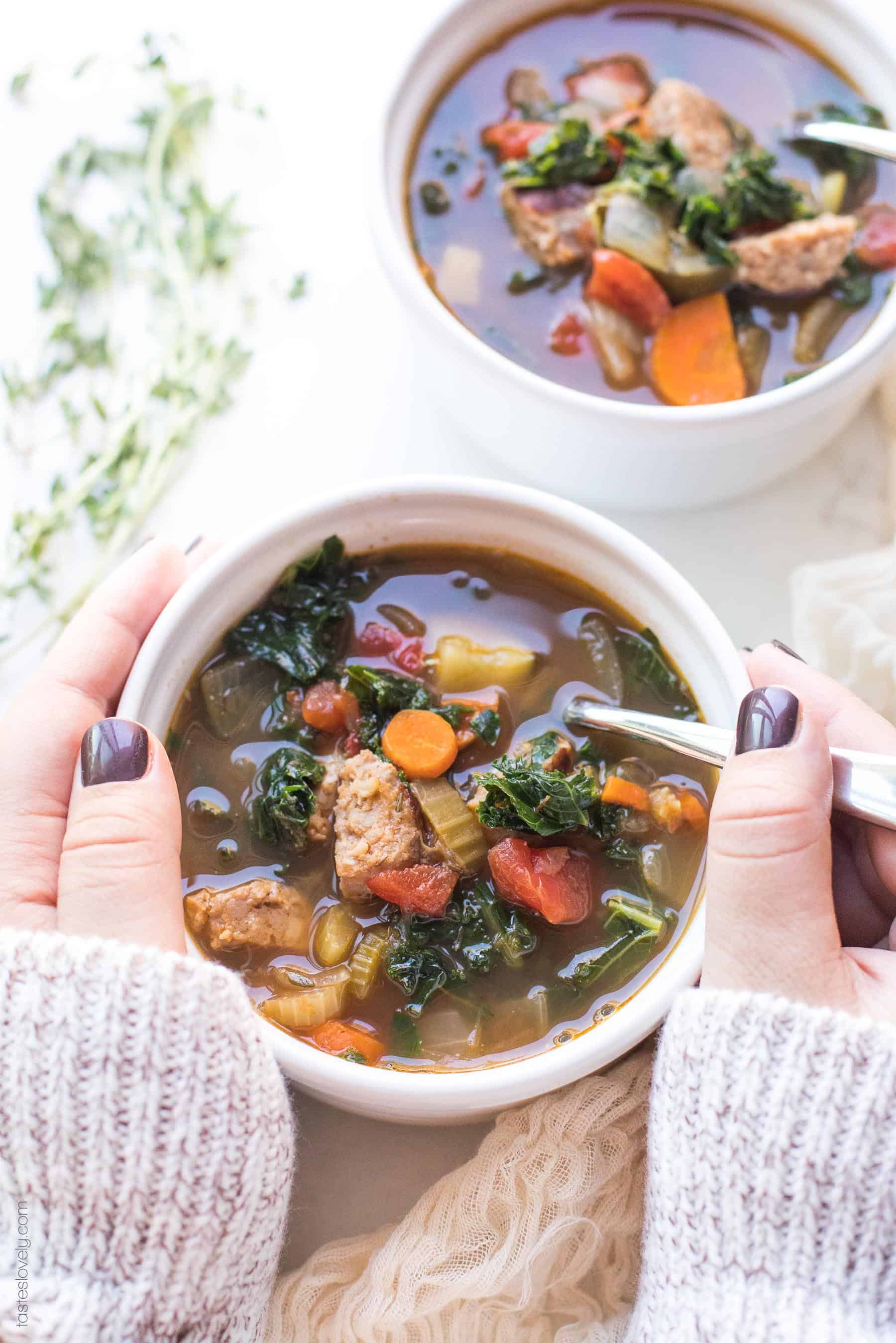 Loaded Broccoli and Sausage Soup