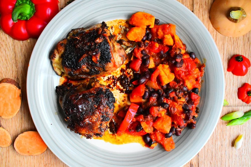 Jamaican Jerk Chicken with Sweet Potatoes