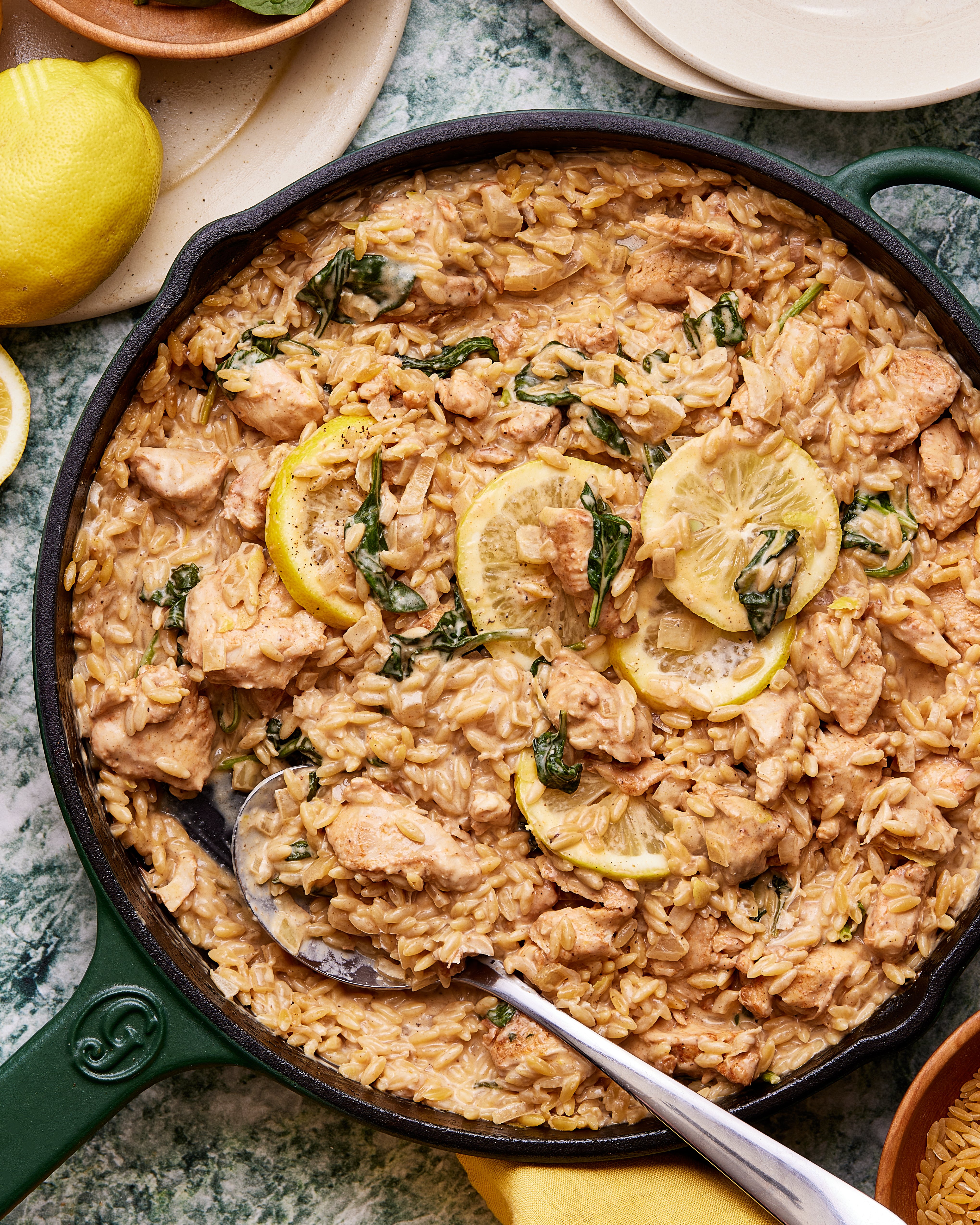 Lemon Garlic Orzo Chicken