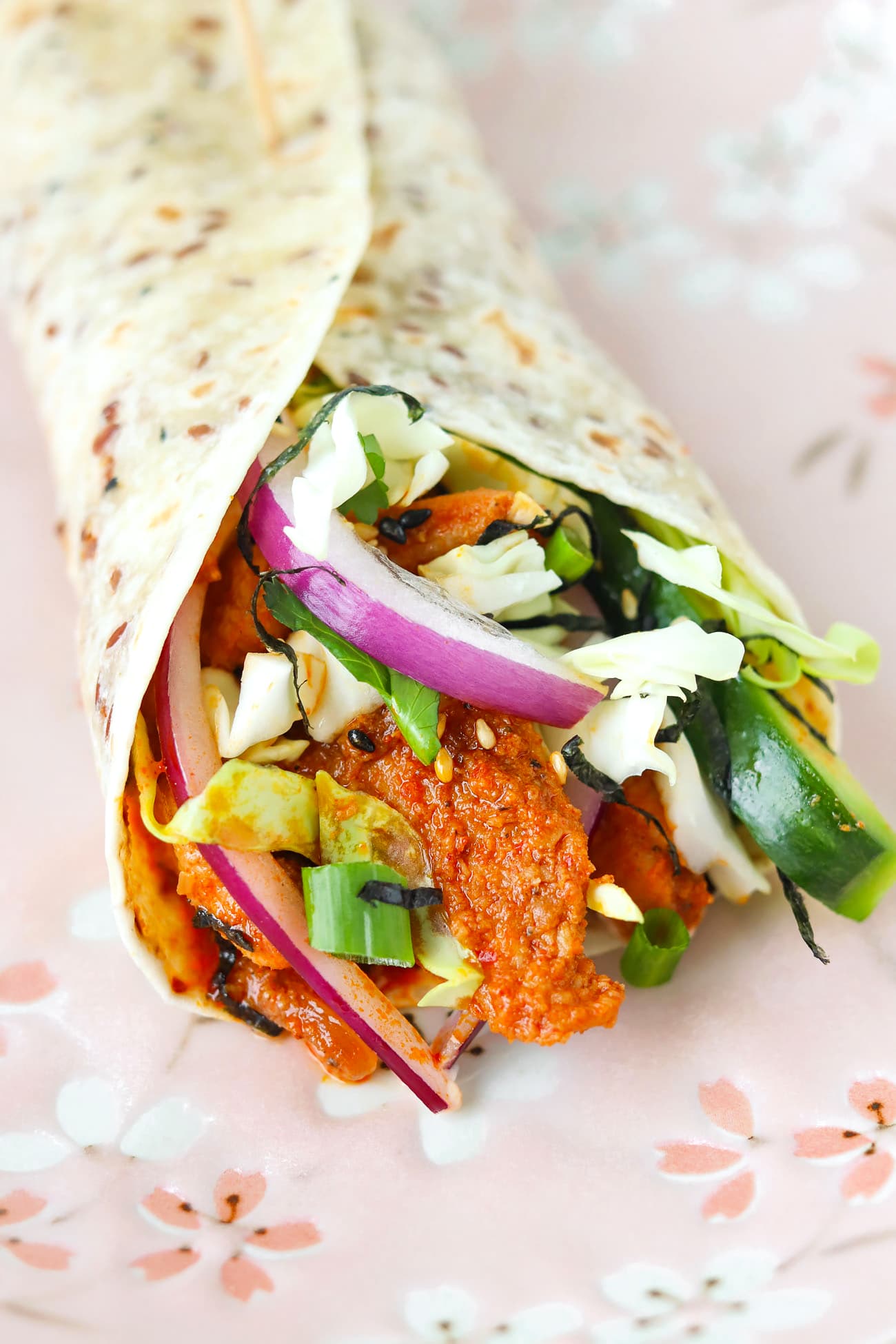 Korean Gochujang Chicken Wraps
