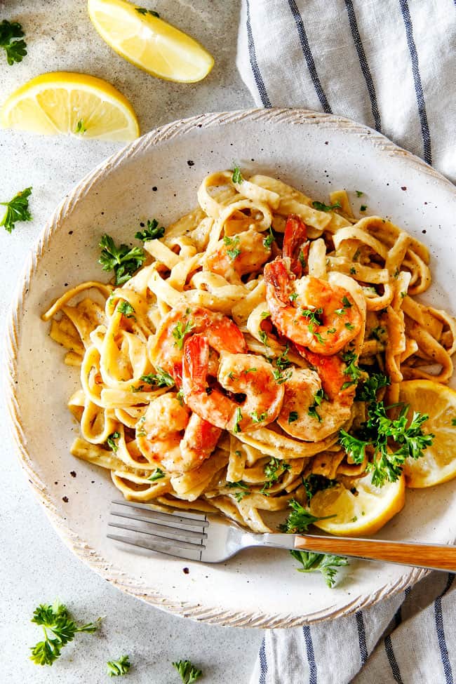 Lemon Herb Shrimp Fettuccine