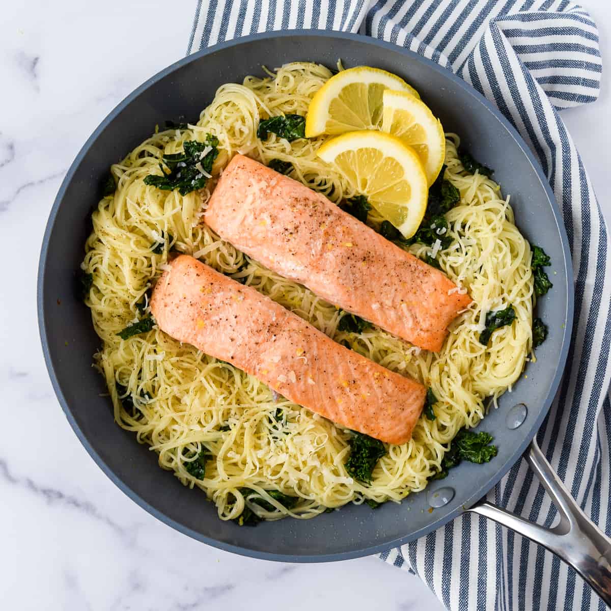 Salmon Pasta With Kale