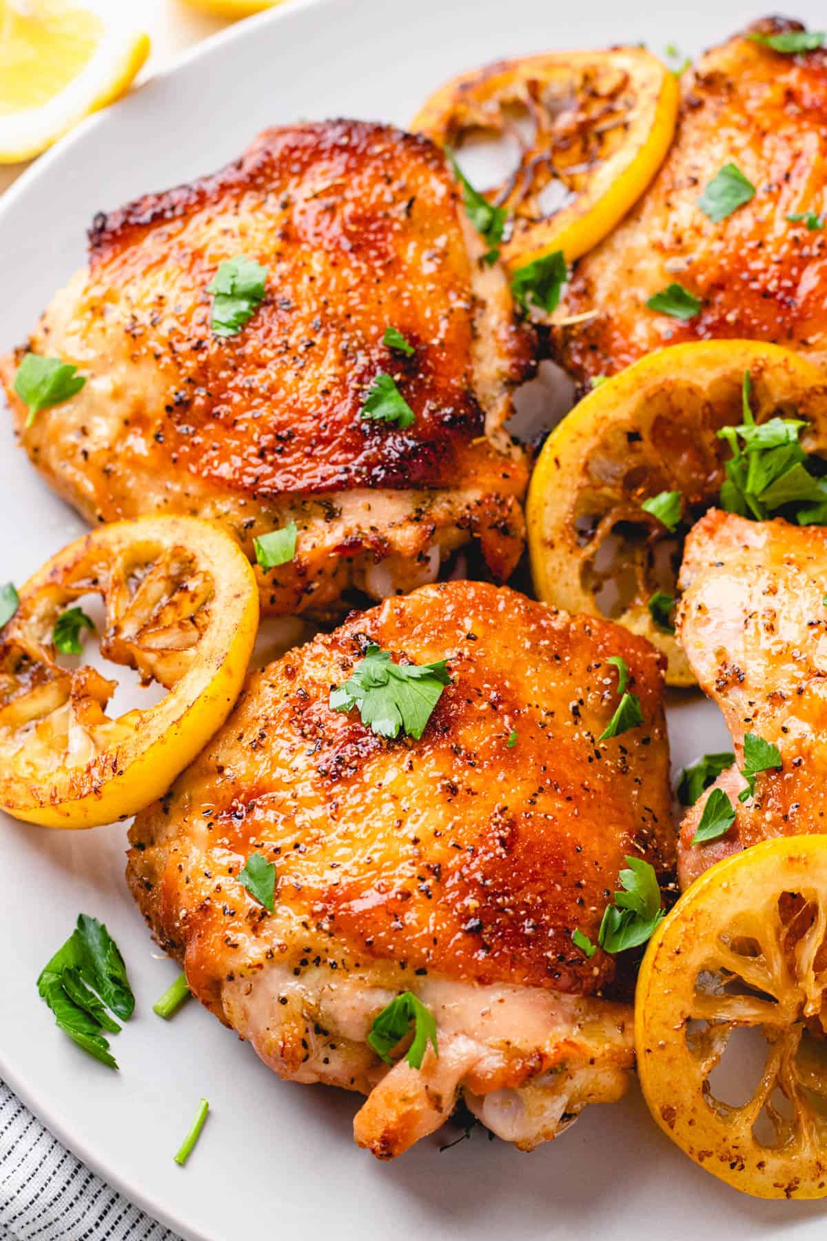 Lemon Pepper Roasted Chicken Thighs