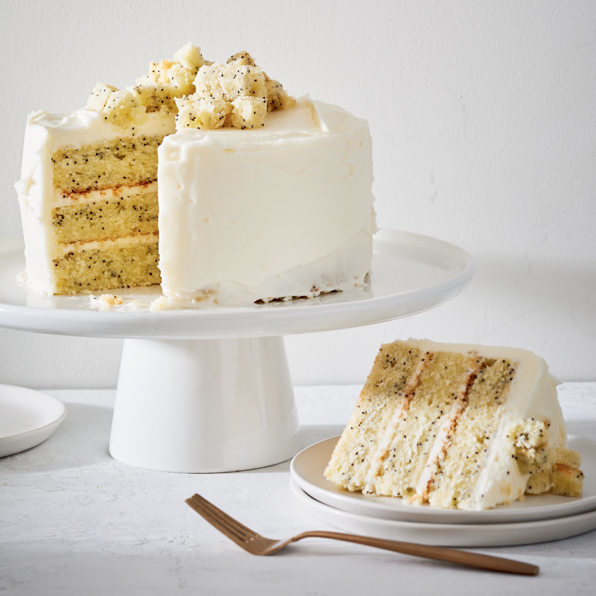 Lemon Poppy Seed Layer Cake