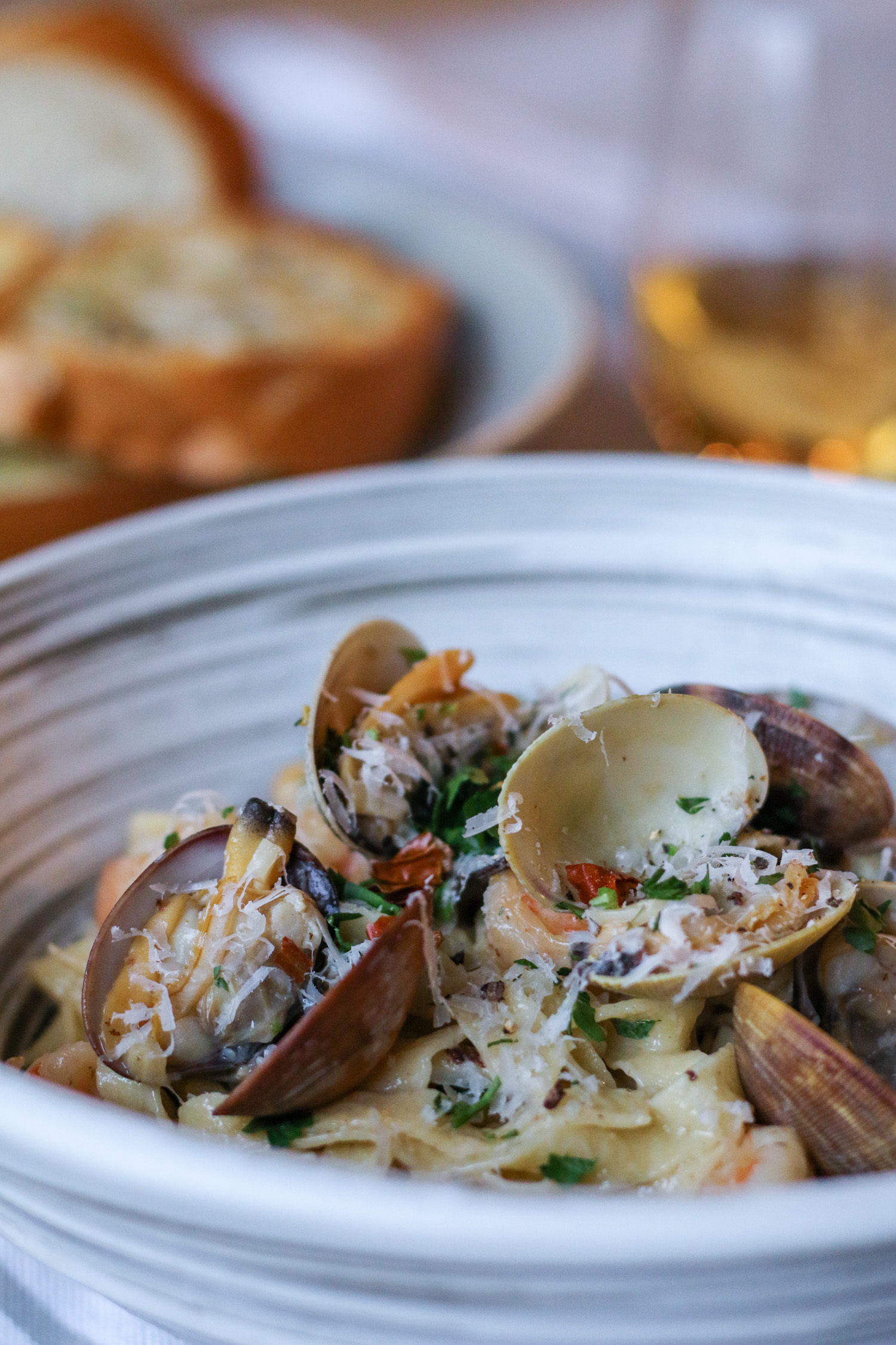 Creamy White Wine Clam Pasta
