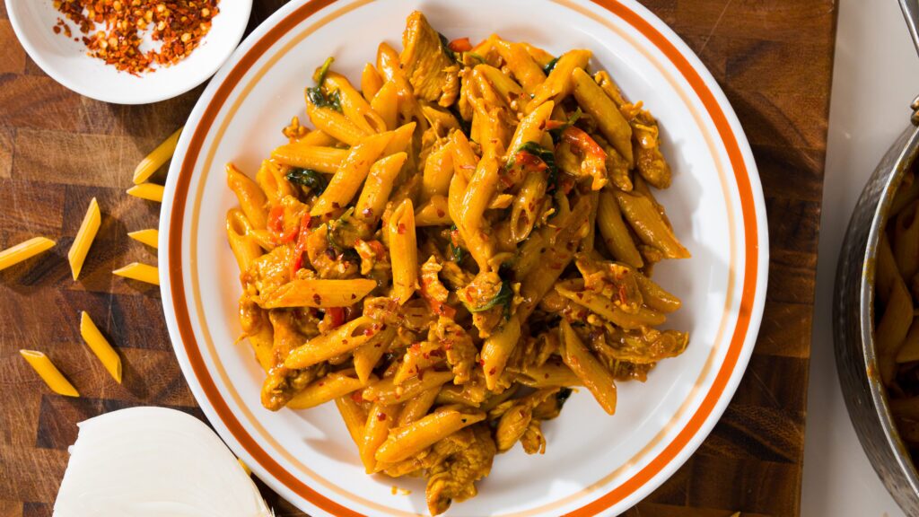 Maple Mustard Glazed Chicken Pasta