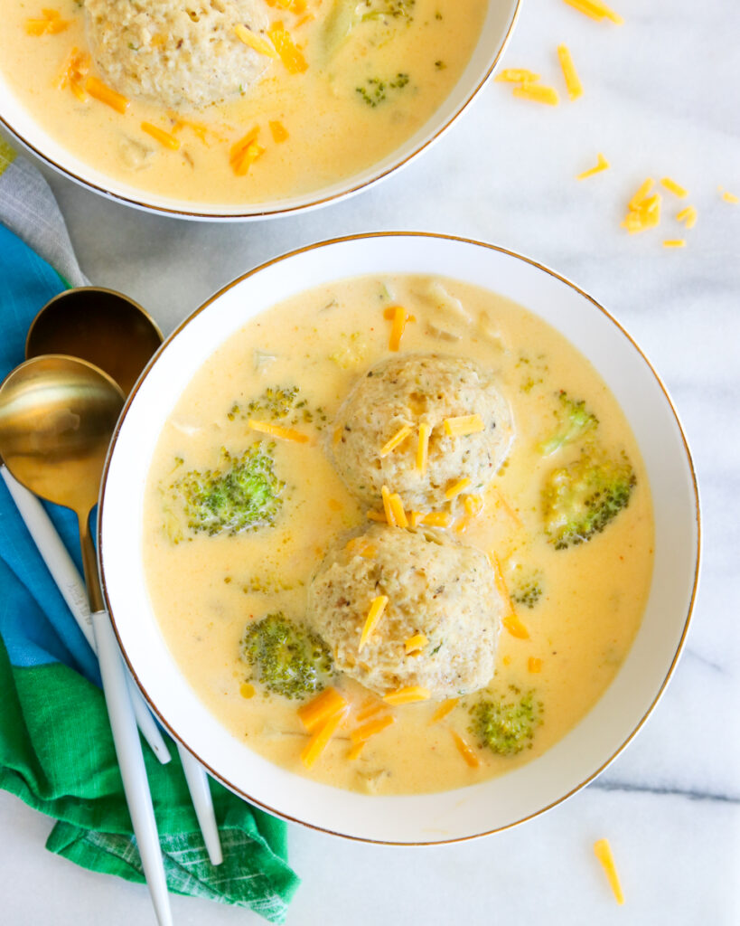Broccoli Cheddar Cheese Ball Soup
