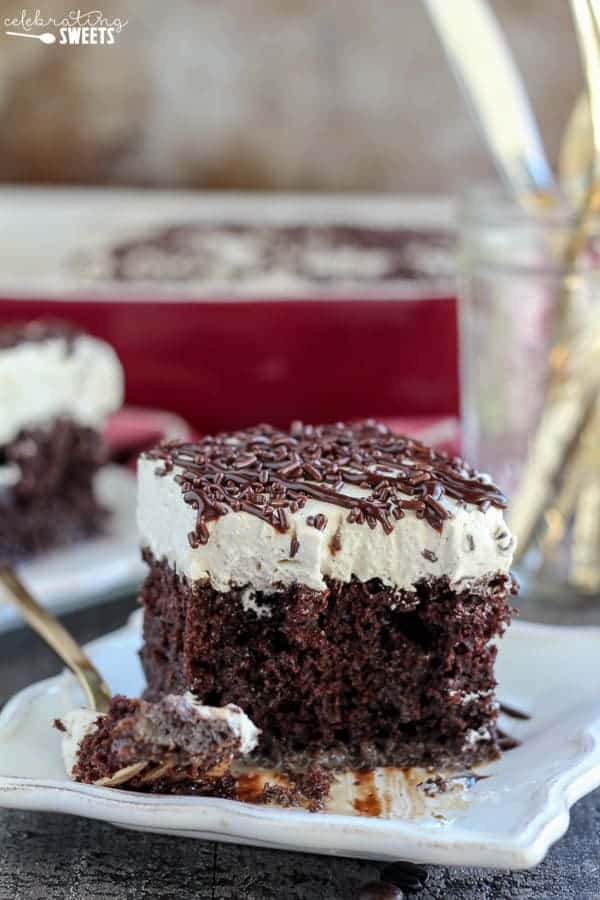 Chocolate Espresso Poke Cake