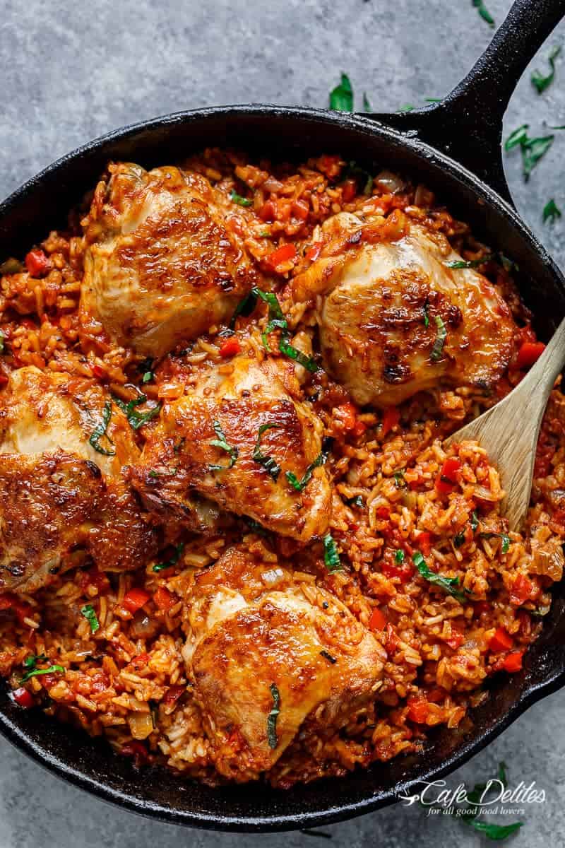 Tomato Basil Chicken Rice Bake