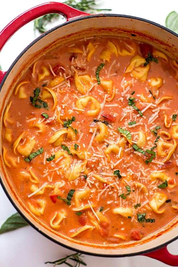 Tomato Soup with Tortellini