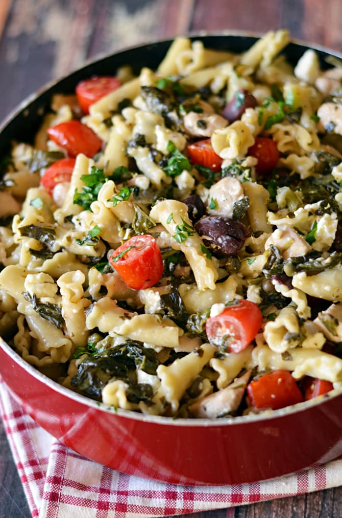 Greek Chicken Pasta with Feta