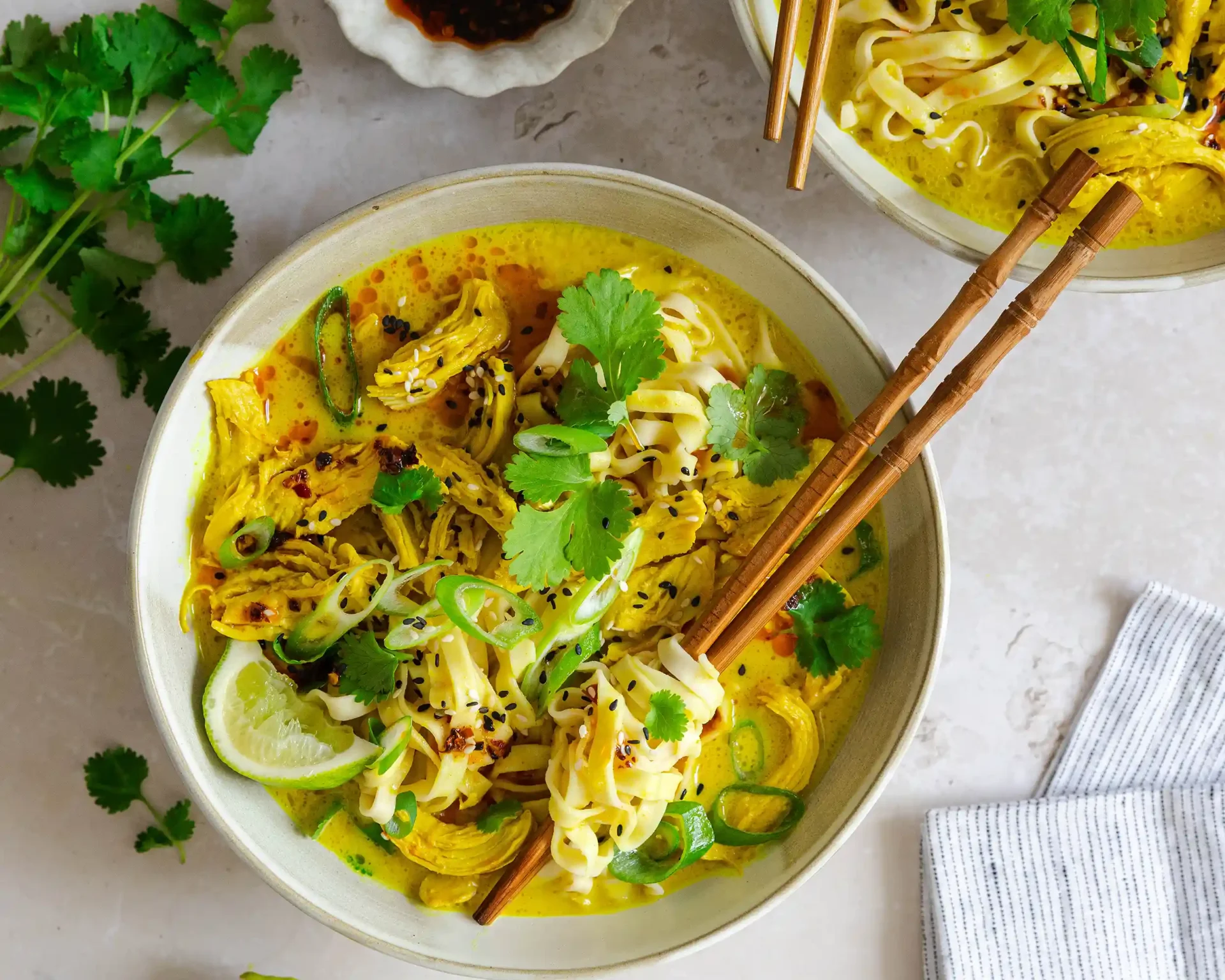 Turmeric Coconut Chicken Noodles
