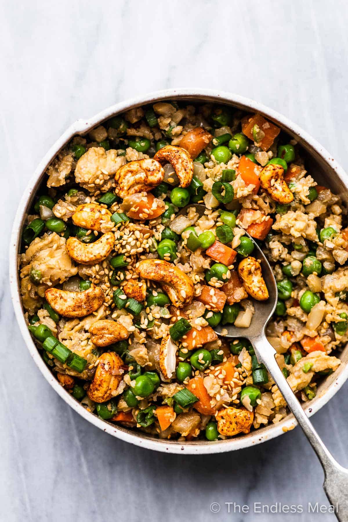 Cauliflower Fried Rice with Cashews