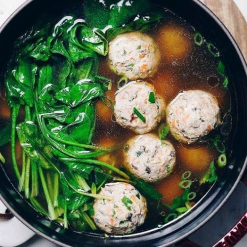 Asian Ginger Chicken Meatball Soup