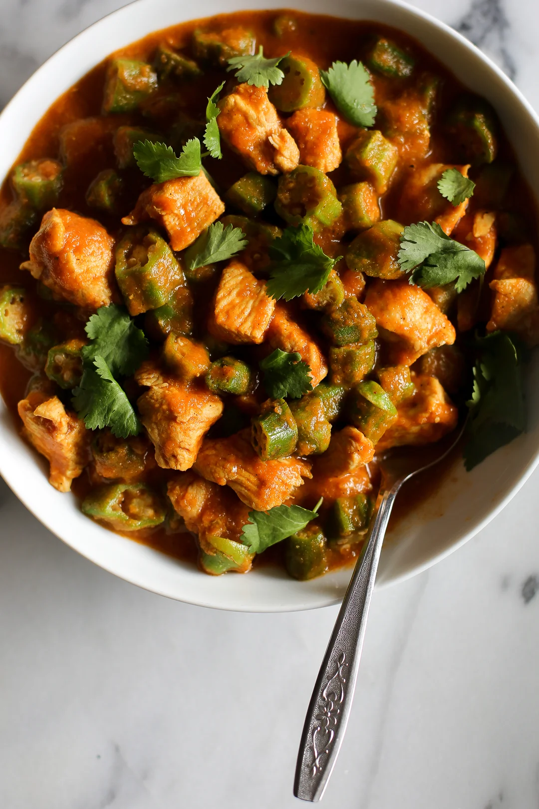 Okra Curry Chicken Indian Style