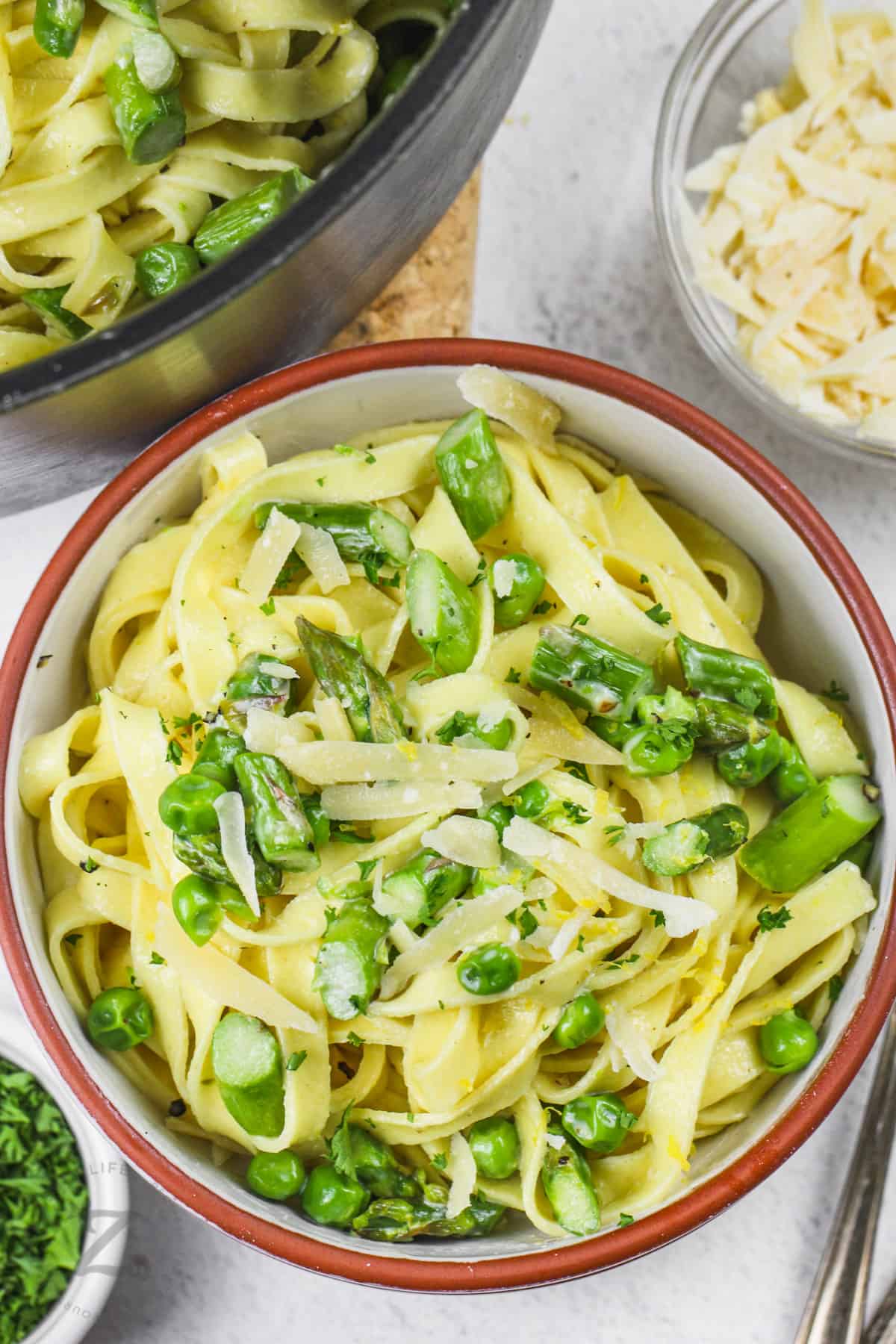 Parmesan Crusted Asparagus Pasta