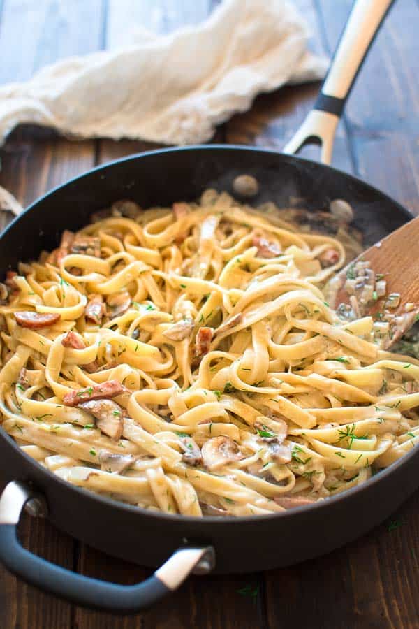 Kielbasa and Mushroom Pasta
