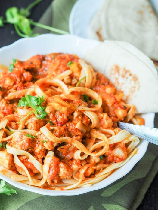 Chickpea Tomato Chicken Pasta