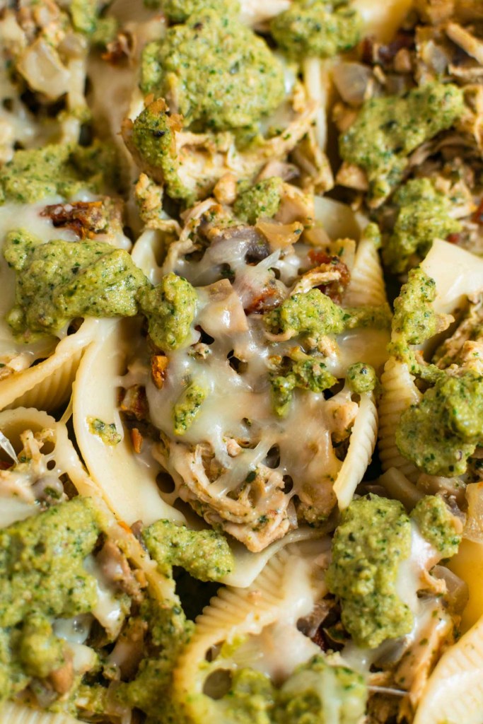 Pesto Chicken Shell Bake