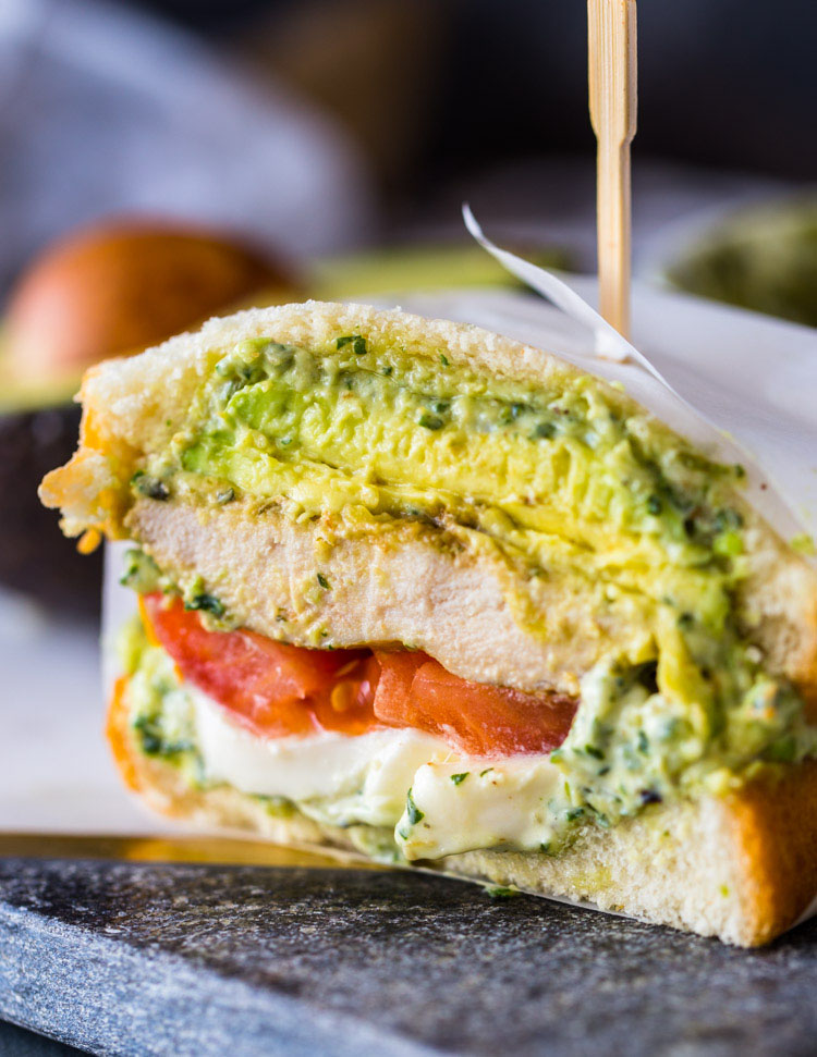 Pesto Chicken Avocado Toast
