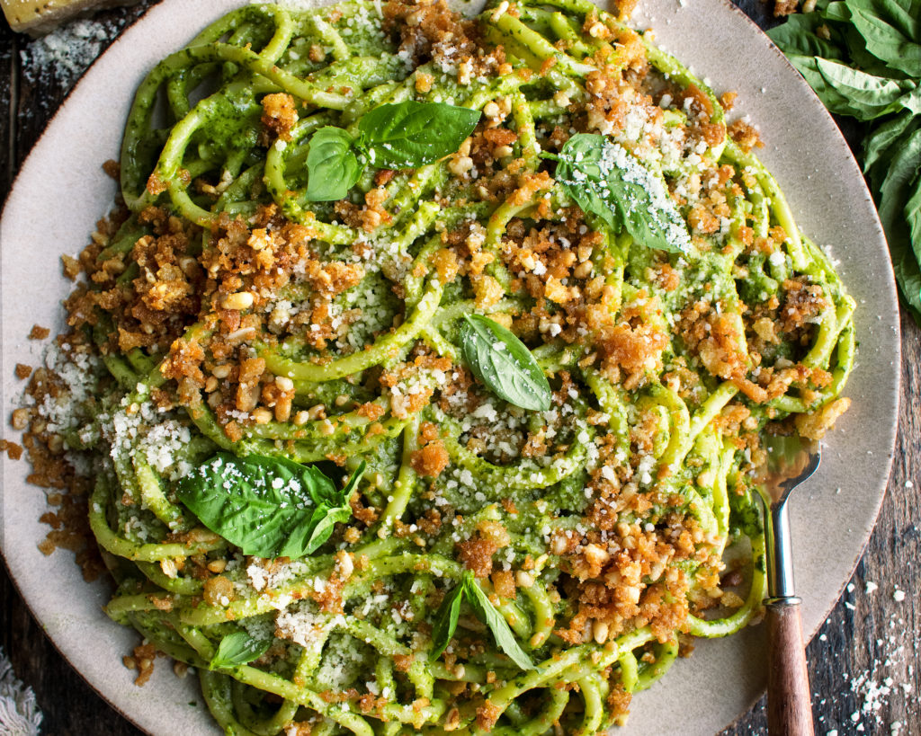 Pesto Ditalini with Pine Nuts