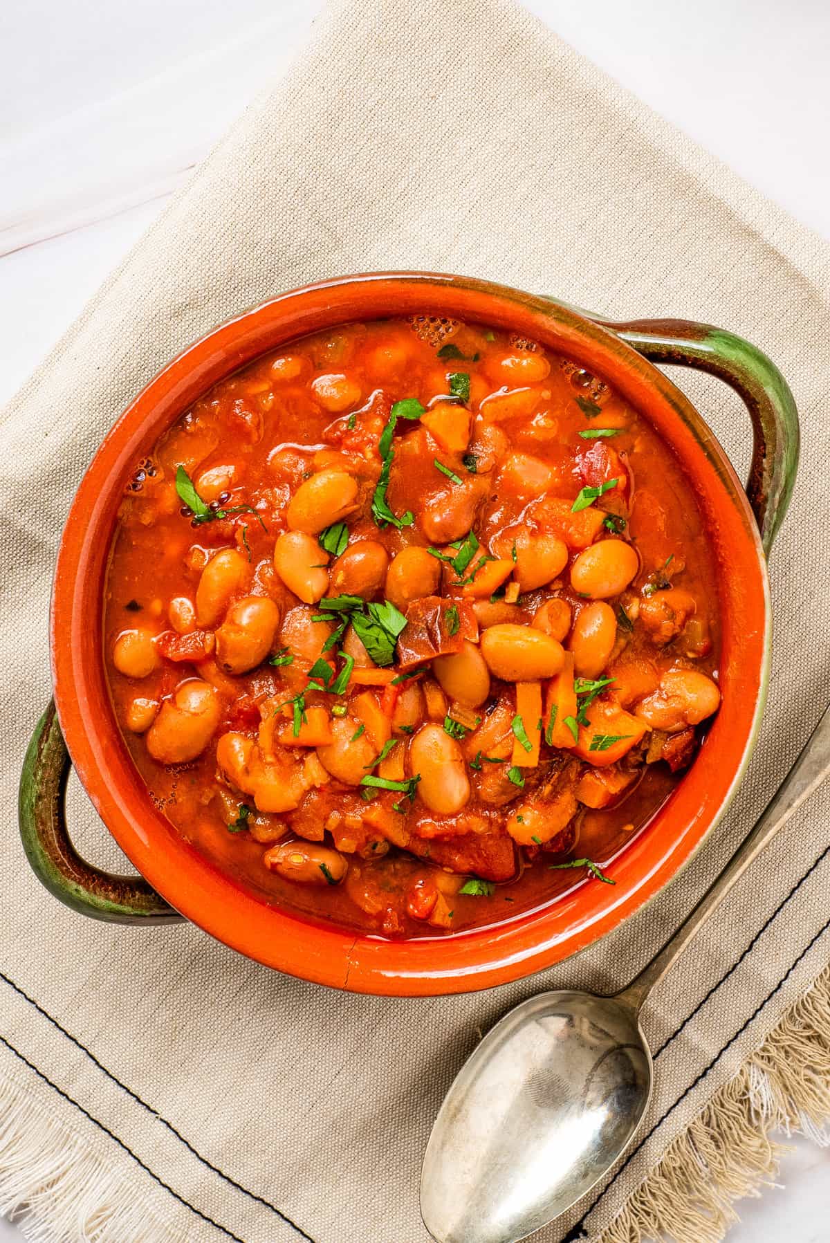 Pinto Bean Soup with Roasted Red Peppers