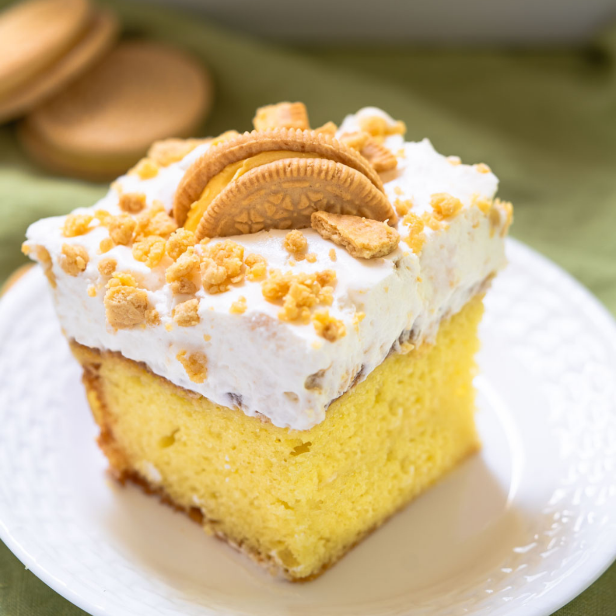 Lemon Pudding Poke Cake