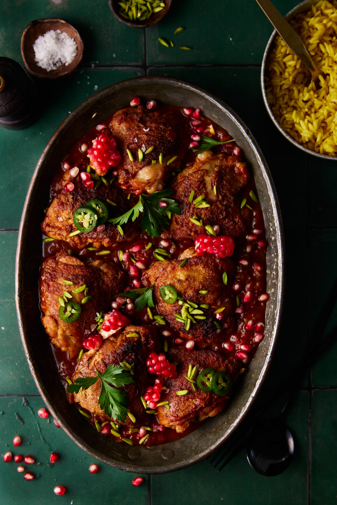 Pomegranate Chicken Tart Tangy