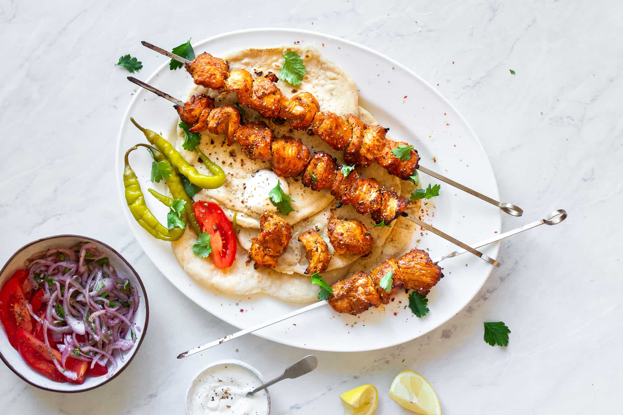 Pomegranate Glazed Chicken Kabobs