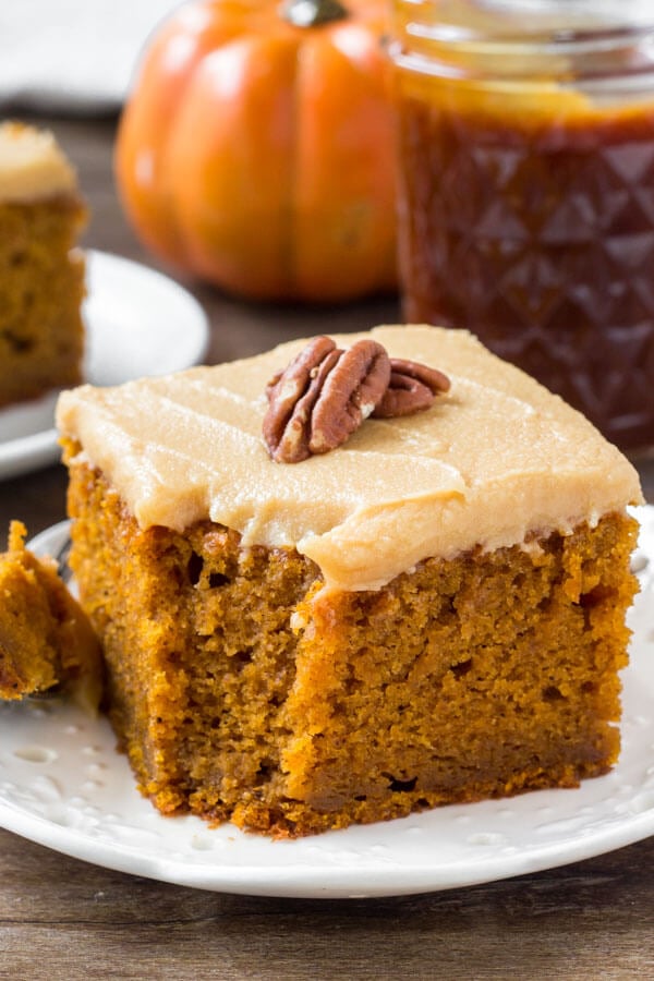 Pumpkin Cake with Caramel Frosting