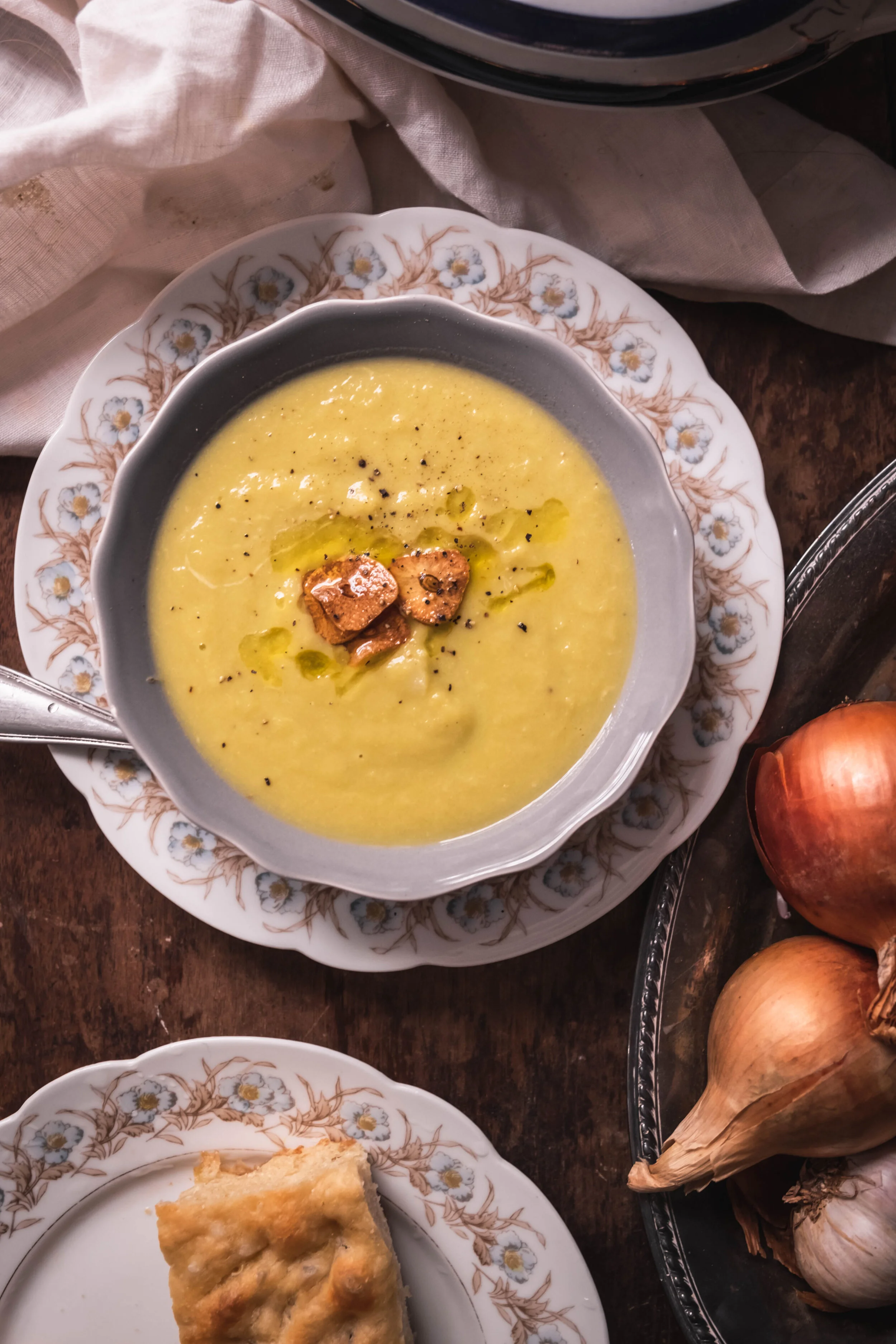 Celery Soup with Aged Cheddar